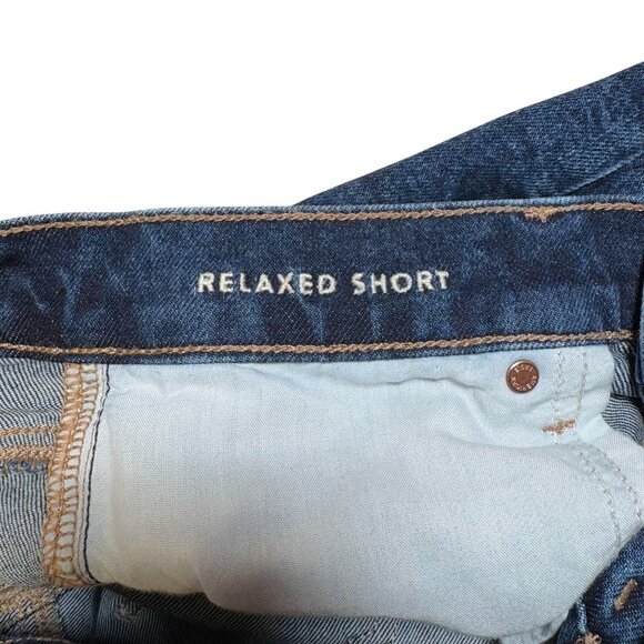 American Eagle Womens Strigid Denim High-Rise Relaxed Shorts Size 0 - Picture 6 of 7